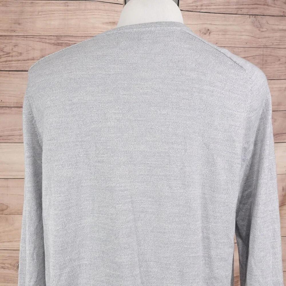 BANANA REPUBLIC EASY CARE ITALIAN MERINO WOOL LIGHTWEIGHT V-NECK SWEATER MENS XL